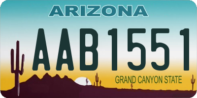AZ license plate AAB1551