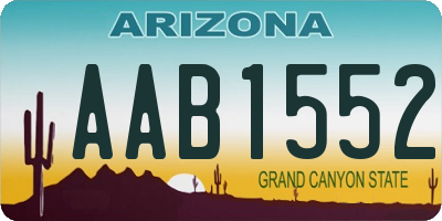 AZ license plate AAB1552