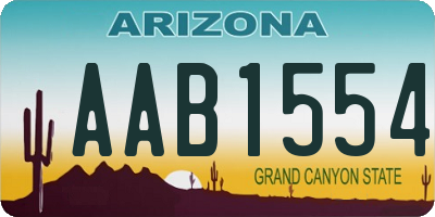 AZ license plate AAB1554