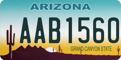 AZ license plate AAB1560