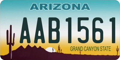AZ license plate AAB1561