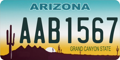 AZ license plate AAB1567