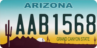 AZ license plate AAB1568