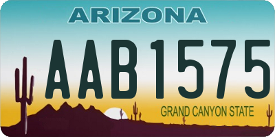 AZ license plate AAB1575