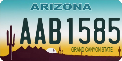 AZ license plate AAB1585