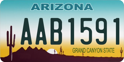 AZ license plate AAB1591