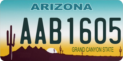 AZ license plate AAB1605