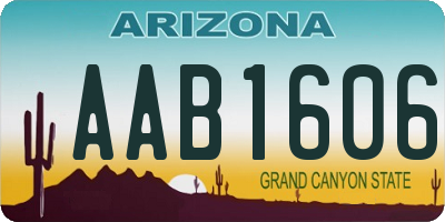 AZ license plate AAB1606