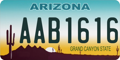 AZ license plate AAB1616