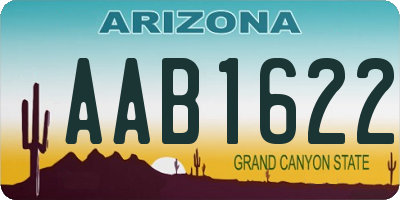 AZ license plate AAB1622