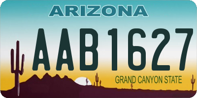 AZ license plate AAB1627
