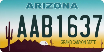 AZ license plate AAB1637