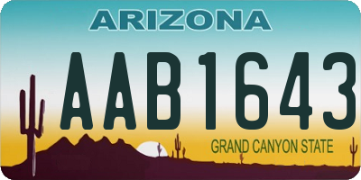 AZ license plate AAB1643