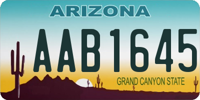 AZ license plate AAB1645
