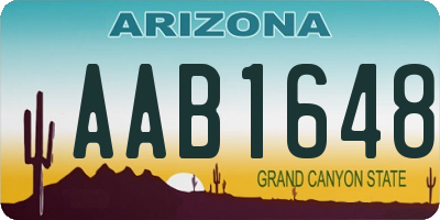 AZ license plate AAB1648