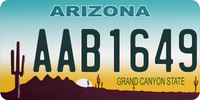 AZ license plate AAB1649