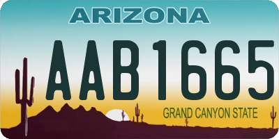 AZ license plate AAB1665