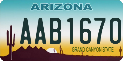 AZ license plate AAB1670