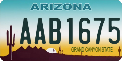 AZ license plate AAB1675