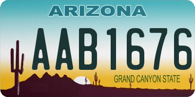 AZ license plate AAB1676