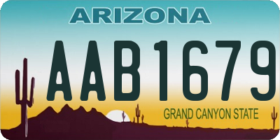 AZ license plate AAB1679