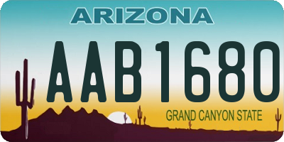 AZ license plate AAB1680