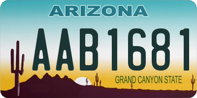 AZ license plate AAB1681