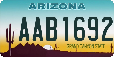 AZ license plate AAB1692