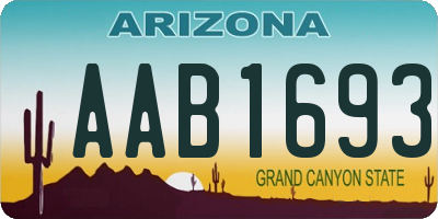 AZ license plate AAB1693