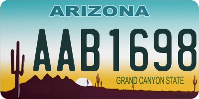 AZ license plate AAB1698