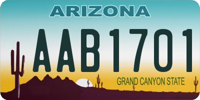 AZ license plate AAB1701