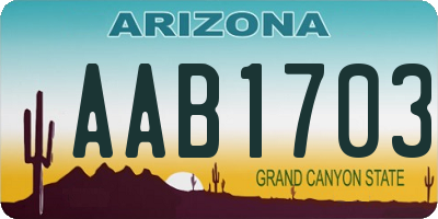 AZ license plate AAB1703