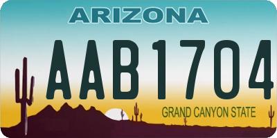 AZ license plate AAB1704