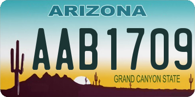 AZ license plate AAB1709