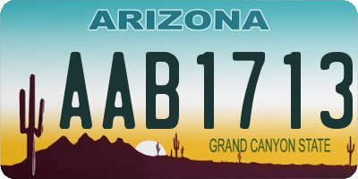 AZ license plate AAB1713