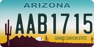 AZ license plate AAB1715