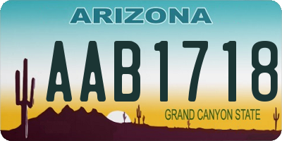 AZ license plate AAB1718