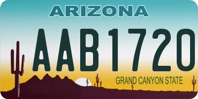 AZ license plate AAB1720