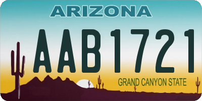 AZ license plate AAB1721