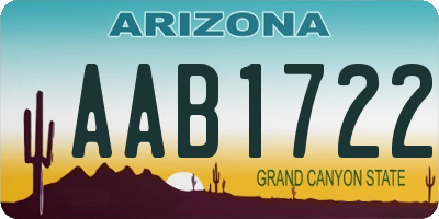 AZ license plate AAB1722