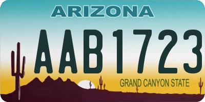 AZ license plate AAB1723
