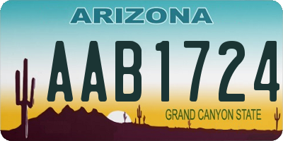 AZ license plate AAB1724