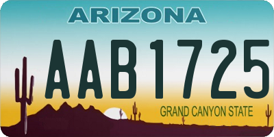 AZ license plate AAB1725