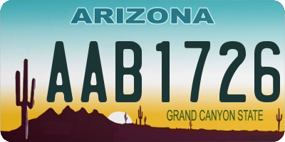 AZ license plate AAB1726