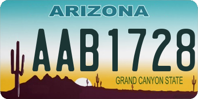 AZ license plate AAB1728