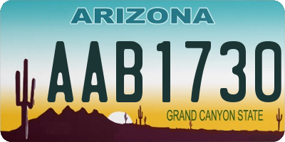 AZ license plate AAB1730