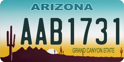 AZ license plate AAB1731