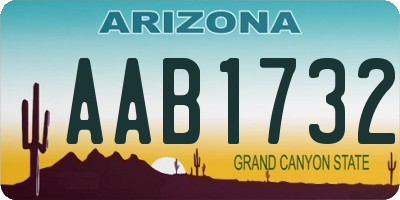 AZ license plate AAB1732