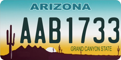 AZ license plate AAB1733