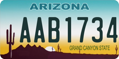 AZ license plate AAB1734